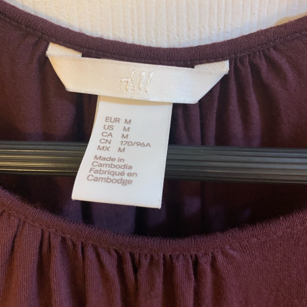 Burgundy H&M cotton top.
